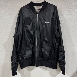 Nike Court Slam Tennis Reversible Graphic Satin Bomber Jacket AT4373-010 Mens 2X